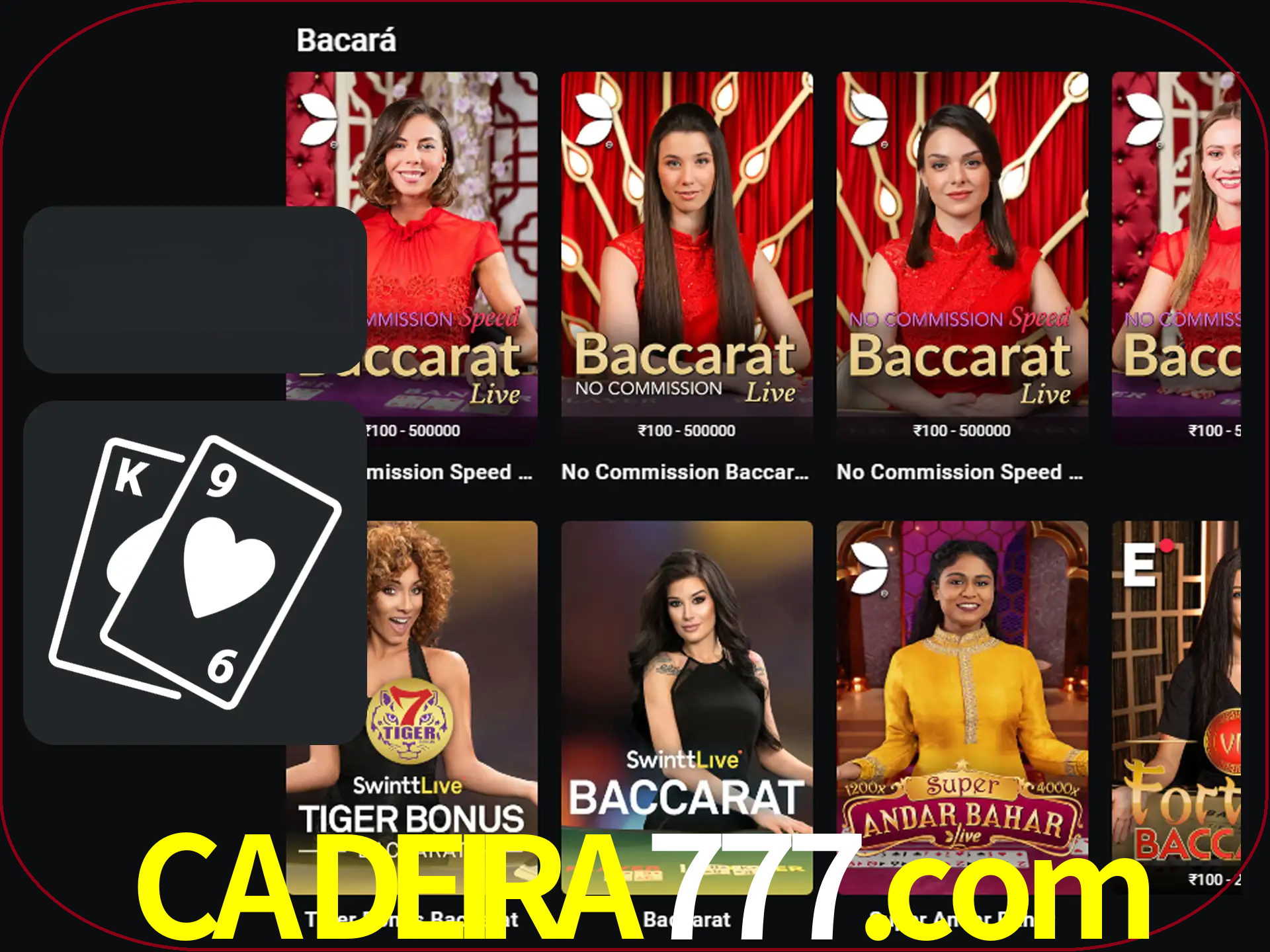 Ganhe muito dinheiro jogando jogos de bacará.