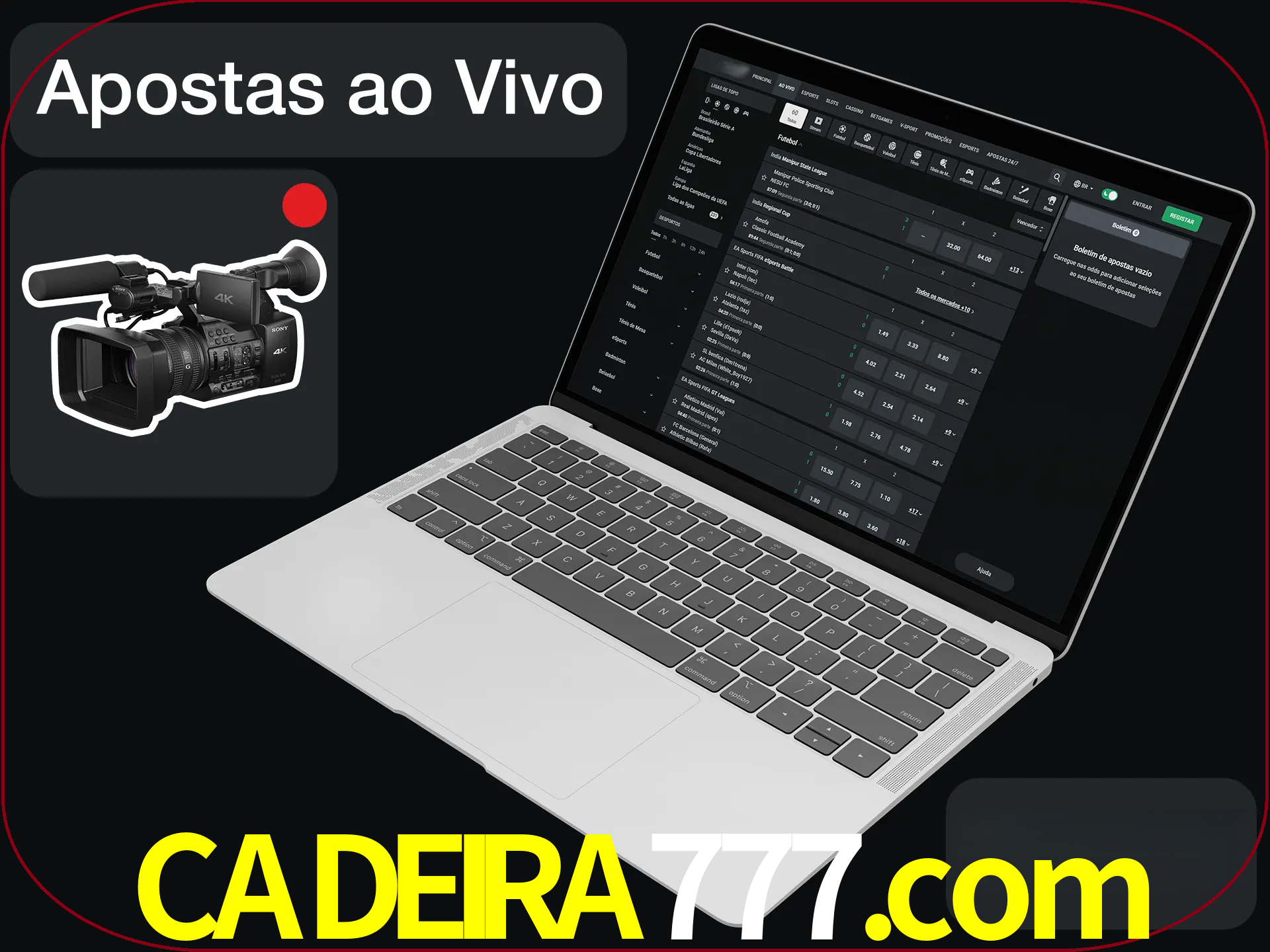 Aposte em formato ao vivo em nosso site.