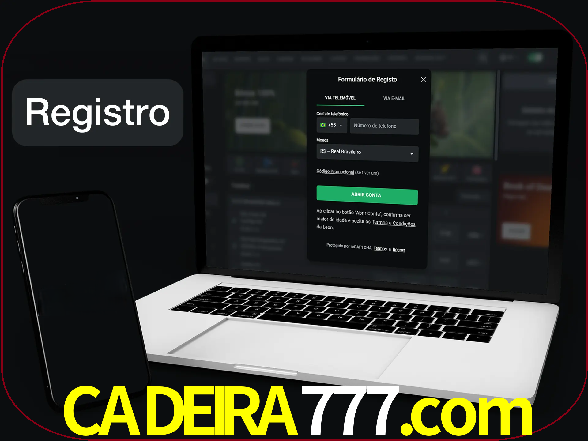 O registro na LeonBet é simples.