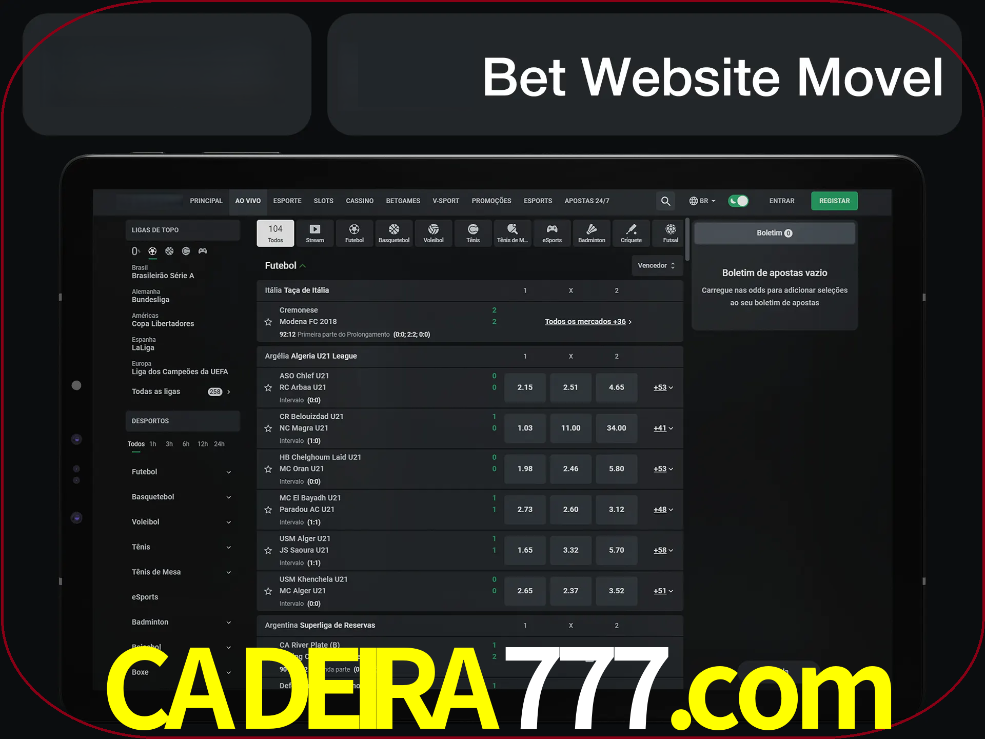 Use nosso website em qualquer dispositivo.